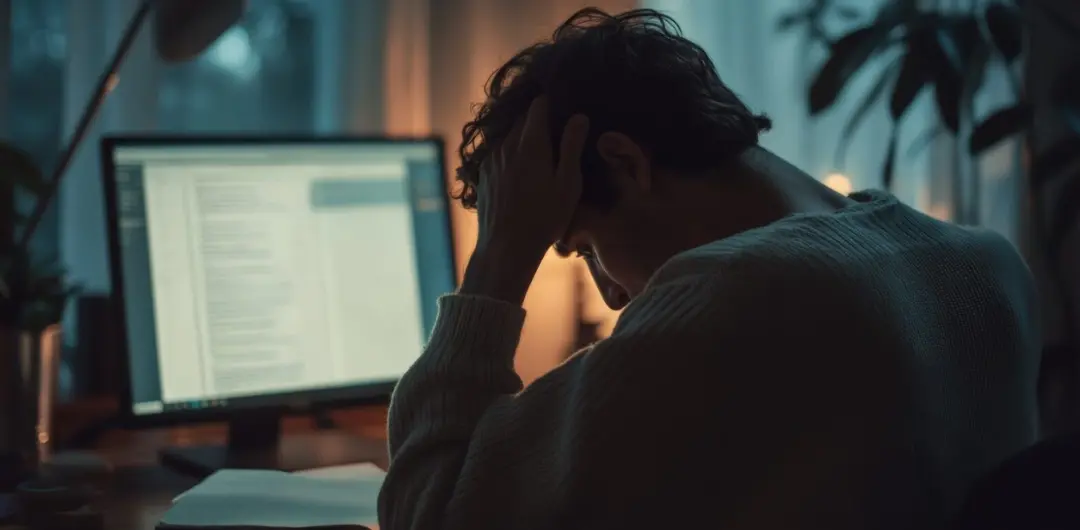 burnout and depression - Person Sitting on Computer