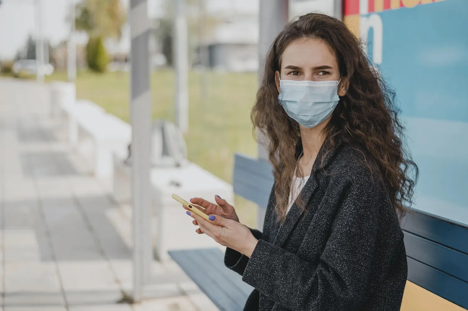Woman wearing a face mask during a COVID 19 Australia