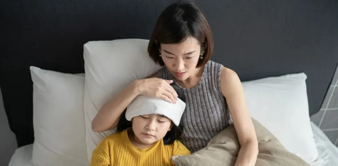 A mother caring for her daughter at home